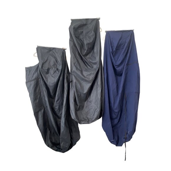 Set Of 3 Garment Bags With Zipper Closures and Damaged Areas Black Blue - Picture 1 of 16